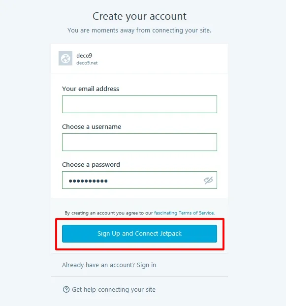create acount