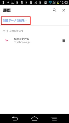 閲覧データを削除