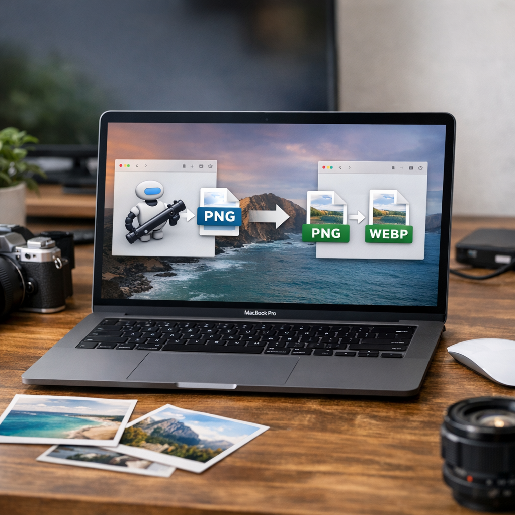 【Mac】PNGをWebPに一括変換する方法！右クリックだけで複数画像をまとめて変換