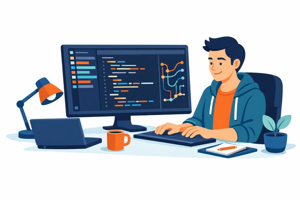 エディタひとつでGit管理まで行うイメージ
